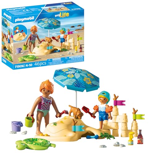 PLAYMOBIL | Vacation on The Beach | Familienspaß am Strand | Spielzeug ab 4 Jahren | Geschenk für Kinder | Fördert Kreativität & Rollenspiel | Strand-Abenteuer mit Figuren & Zubehör | 71906