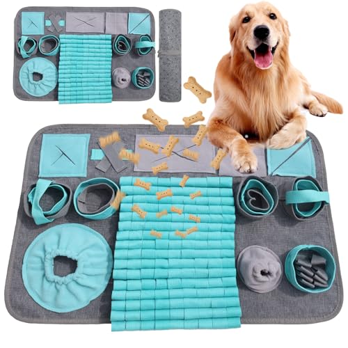 Futtermatte Trainingsmatte Hund SchnüFfelteppich Waschbar Trainingsmatte SchnüFfelteppich FüR Hunde Riechen Trainieren Gegen Langeweile Und Anregung LangsamfüTterungsunterlage FüR Welpen(66 * 42cm)