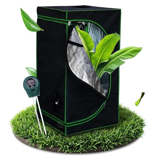 Melko - Growbox 60x60x120 cm Set mit 3-in-1 Messgerät - Licht- & wasserdichtes Growzelt aus extrafestem Stoff mit reflektierender Innenfolie - Growtent Zuchtzelt für Hydrokulturen zur Pflanzenzucht