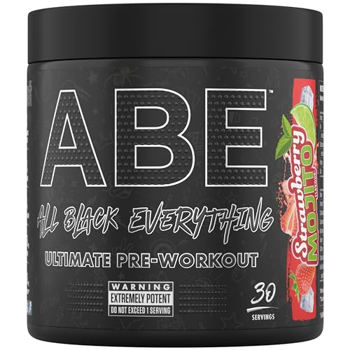 Applied Nutrition ABE Pre Workout Pulver - Pre Booster für Energie & Leistung mit Citrullin, Kreatin Monohydrat, Beta Alanin (375 g – 30 Portionen) (Strawberry Mojito)