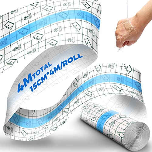 15CM X 4M Tattoo Folie Heilung, Wasserdichte Klebebandage Transparent Bandage PU Tape, Second Skin Transparente Atmungsaktive Hautschutzauflage für Tätowierte Haut