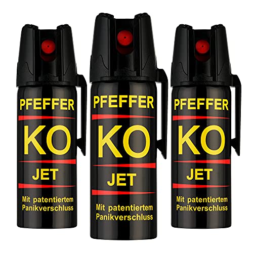 Pfefferspray KO Jet Hundeabwehr Verteidigungsspray 40ml Abwehrspray Pepper Defender Jet 50 ml 3er Set