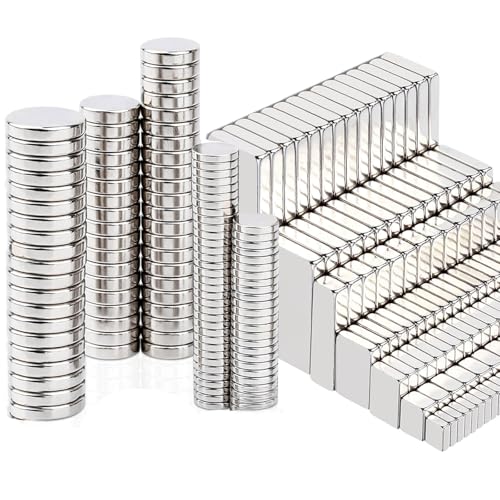 300 Stück Magnete Stark, 4 Verschiedene Größen, Neodym Magnete Extra Stark Silber, Kleine Magnet e für Magnettafel, Klein Mini Magneten für Whiteboard, Handwerk, Kühlschrankmagnete