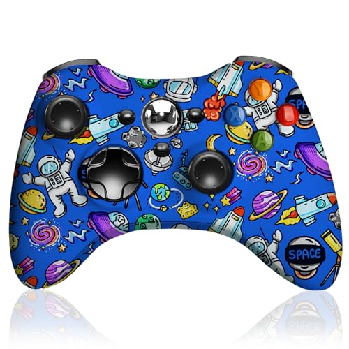 SWCTIM Wireless Controller für Xbox 360,2.4GHZ Game Joystick Controller Gamepad für Xbox 360 & Slim Konsole und PC Windows 7/8/10,mit 3.5mm Kopfhörerbuchse,Blau