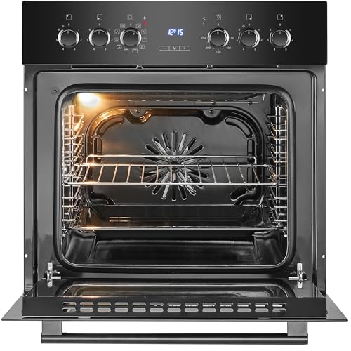 Bomann® Herd-Kochfeld-Kombination | 60cm Breite | Grill und Heißluft | Energieklasse A | 9 Funktionen | Herd Backofen mit Glaskeramik-Kochfeld | 57L | Einbauherd mit Ceranfeld | Herdset EHBC 7938