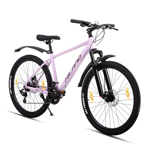 HILAND 27,5 Zoll Mountainbike, Herren und Damen 21 Gang MTB mit Aluminiumrahmen, Doppelscheibenbremsen, Mountainbike für Frauen Männer Erwachsene, Lila