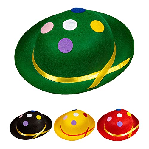 Widmann 0463F - Melonen Hut, getupft, aus Filz, farbig sortiert, Clown, Kopfbedeckung, Mottoparty, Karneval, Fasching