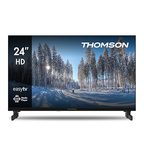 Thomson 24 Zoll (60 cm) LED HD Easy TV - Kein Smart - Hotel Mode, USB, HDMI, Triple-Tuner (Kabel,Satellit,Antenne), AV IN, CI+, A+ Panel - 24HD2S13