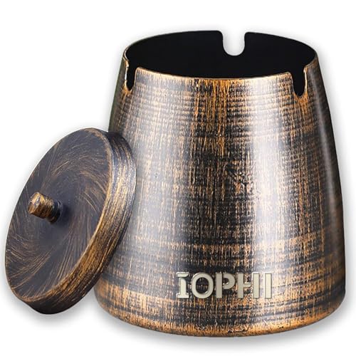 Aschenbecher mit Deckel, geeignet für den Innen- und Außenbereich, Edelstahl Windaschenbecher für Zigarettenreste und Asche im Garten, Bar, Büro (Medium)