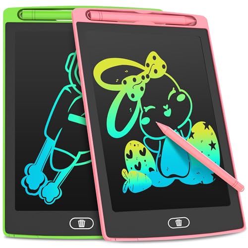 LCD Schreibtafel Spielzeug für Kinder 8.5 Zoll, 2er-Pack Maltafel, LCD Schreibtafel für Kinder, Spielzeug für Kinder, Bunte Kritzeleien, Geschenke für 3-8 Jährige Mädchen Jungen