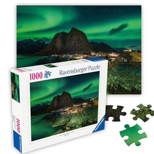 Ravensburger Puzzle 12000357 1000 Teile - Aurora Borealis Norwegen, Nordlichter über Hamnoy - Puzzle für Erwachsene und Kinder ab 14 Jahren,Puzzle mit Norwegen-Motiv, [Exklusiv bei Amazon]