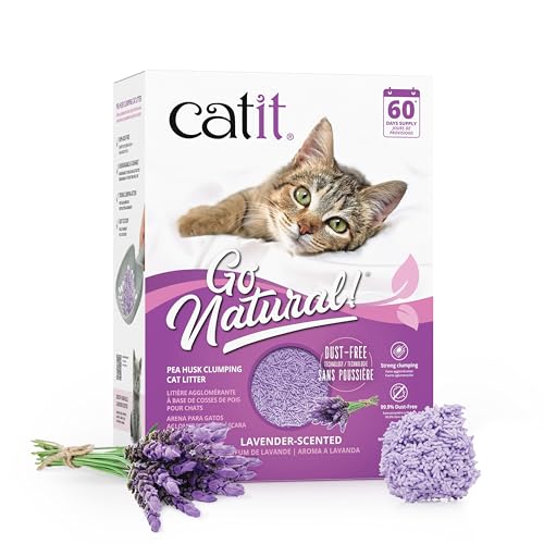 Catit Go Natural!, klumpende Katzenstreu, aus Erbsenhülsen, mit Lavendelduft, 2 x 2.8 kg (5.6Kg)