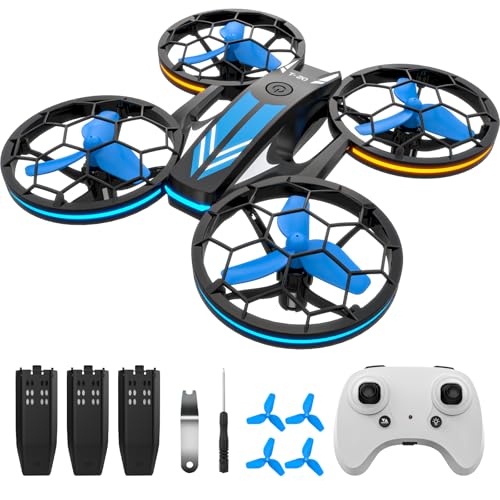 RC Quadrocopter mit 3 Akkus, Höhenhaltung, Kopflos Modus, 3D Flip und 3 Geschwindigkeitsmodi Drone, ferngesteuertes flugzeug Spielzeug Drohne für Kinder und Anfänge