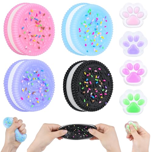 Taba Squishy Fidget Toys,4 Stück Ultraweiche Stressabbau-Spielzeuge,für Kinder und Erwachsene, sensorische Spielzeuge Design,Angstlösende Partygeschenke,Mitgeliefert 4 Stück Taba Katzenkrallen