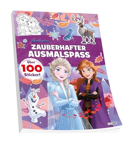 Disney Die Eiskönigin: Zauberhafter Ausmalspaß: Malblock (vierfarbig) mit über 100 Stickern