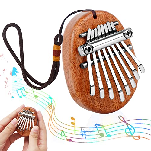 Mini Kalimba Daumenklavier mit 8 Tasten, Tragbare Kalimba Instrument Finger Klavier, Mini Daumen Musikinstrument für Anfänger Kinder Erwachsene Geschenk
