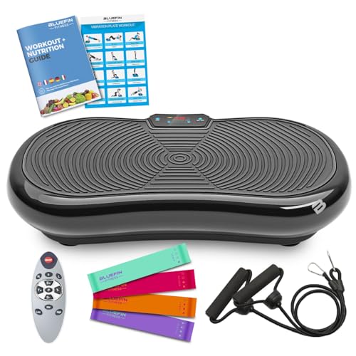 Bluefin Fitness Ultra Slim Power Vibrationsplatte | Innovativer Vibro Shaper | 5 Programme + 180 Stufen | Ganzkörpertraining | Geräuscharmes Heimfitnessgerät | Einfach zu verstauen | Kompaktes Design