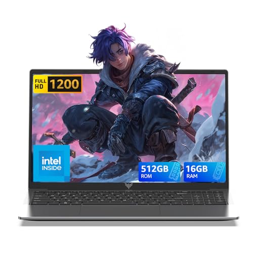 Tivique 16 Zoll Laptop,Notebook 1920 * 1200 FHD Quad-Core N97 (Bis zu 3,6 GHz), 16 GB DDR4 512 GB SSD M.2 NVME (2 TB Erweiterung), WiF 5, BT5.0, HDMI, Typ C, Büro- und Studienlaptop