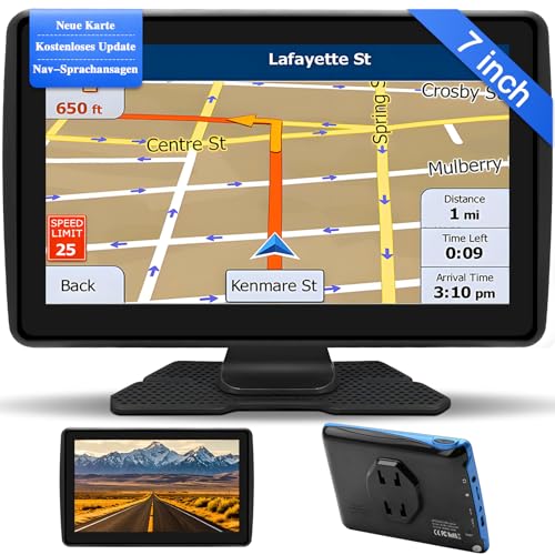 Navi für wohnmobile,7 Zoll,LKW navigationsgeräte GPS Auto Echtzeit-Verkehr mit HD Display und Sprachsteuerung Europa-Karte für Langstrecke,navigationsgeräte für Auto Stadtfahrten und Reisen (7 Zoll)