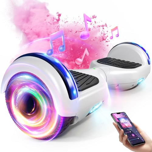 SISIGAD Hoverboard 6,5 Zol l Zweimotoren 2-Rad-Hoverboard,Hoverboard mit LED-Leuchten Bluetooth