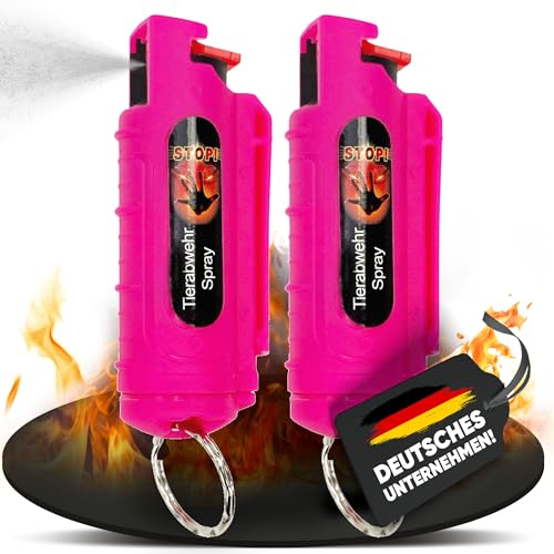 2 x Wilhelm Pfefferspray 16 ml Schlüsselanhänger pink Tierabwehr Selbstverteidigung CS Gas KO Spray hochdosiert (ca. 2 Mio. Scoville) effektives Verteidigungsspray