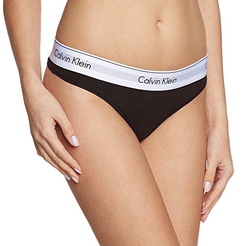 Calvin Klein Damen String Thong Unterwäsche, Schwarz (Black), S