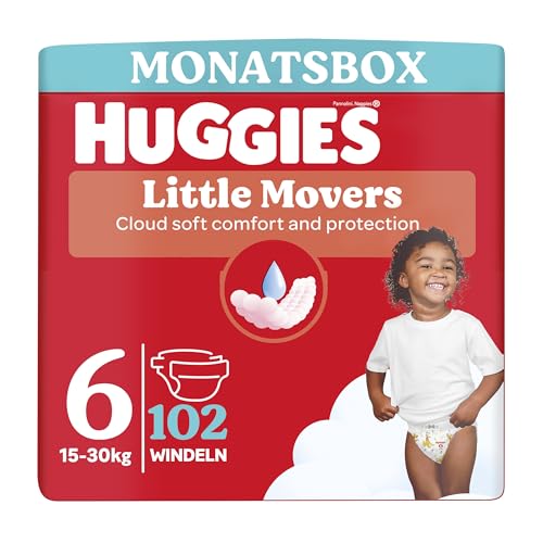Huggies Baby-Windeln Little Movers, Disney-Design, Größe 6, 102 St. (3 x 34), Monatsbox