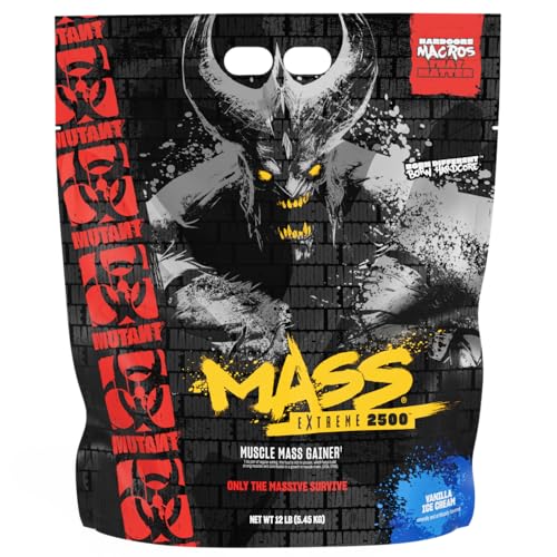 MUTANT Mass Extreme 2500 Gainer | Molkenproteinpulver | Aufbau von Muskelmasse und Kraft | Hochkonzentrierte, reine Kalorien | 5450 g | Vanilleeis