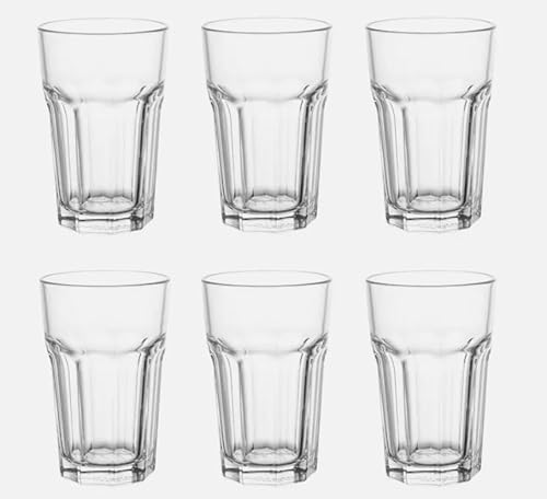 Generisch 6-er Set Gläser Pokal - Glas für Cocktail Longdrink Wasser Tee Kaffee bis 120°C - 350ml - 14cm hoch - spülmaschinenfest (IKE 102.704.78)