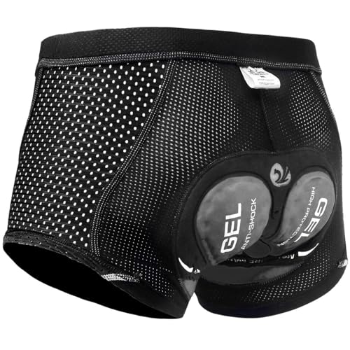 X-TIGER Herren Radunterhose Fahrradhosen mit 5D Sitzpolster Fahrrad MTB Unterwäsche Pro Bike Boxer Größe Kurze Hosen