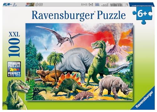 Ravensburger Kinderpuzzle - 10957 Unter Dinosauriern - Dino-Puzzle für Kinder ab 6 Jahren, mit 100 Teilen im XXL-Format