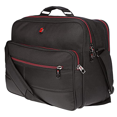 Christian Wippermann Herren Tasche Flugbegleiter Arbeitstasche Bordcase Umhängetasche Schwarz