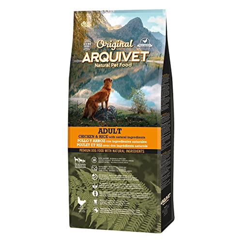 ARQUIVET Original Adult – Trockenfutter für ausgewachsene Hunde, Huhn und Reis, 12 kg, Trockenfutter – für alle Rassen – natürliche Inhaltsstoffe