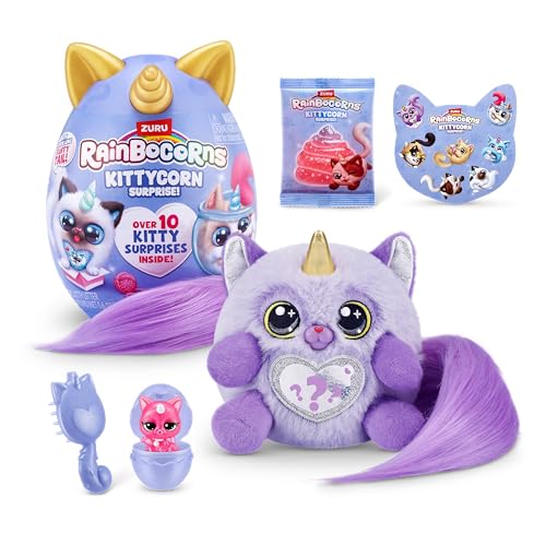 Rainbocorns Kittycorn Surprise Series 3(Fluffles) von ZURU, Plüschtier, Plüsch-Sammeltier, Überraschungseier für Mädchen