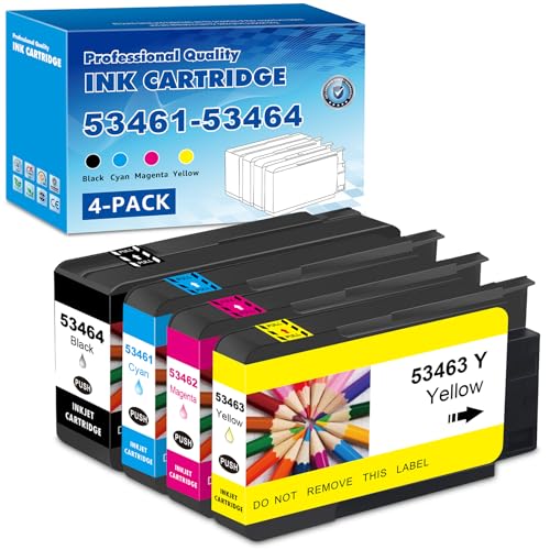 Yongairuink Kompatible Primera 53461 53462 53463 53464 Tintenpatrone Ersatz für Primera 53465 Patronen für Primera LX1000 LX2000 Color Label Drucker (Schwarz Cyan Magenta Gelb)