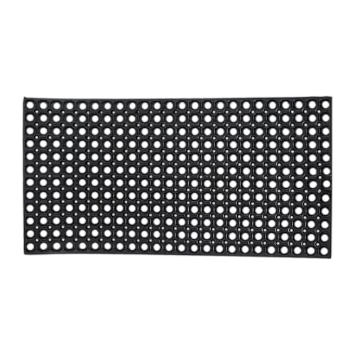 Relaxdays Fußmatte, 100 x 50 cm, wetterfest, rutschfest, Türvorleger innen & außen, Ringgummimatte mit Noppen, schwarz