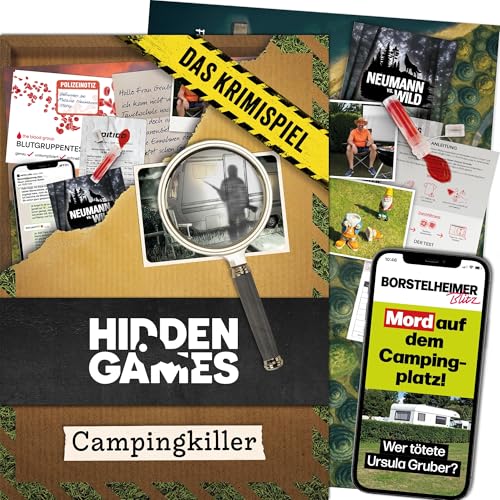 Hidden Games Tatort - Campingkiller - Deutsch - Realistisches Krimispiel, spannendes Detektivspiel, Escape Room Spiel