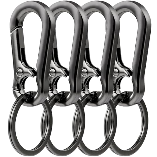 KMKANPO 4 Stück karabinerhaken klein,karabinerhaken schlüsselanhänger,schlüssel karabiner,Carabiner Schlüsselanhänger,Schlüsselring mit Karabiner,für Schlüssel, Rucksäcke und Charms,Autoschlüssel