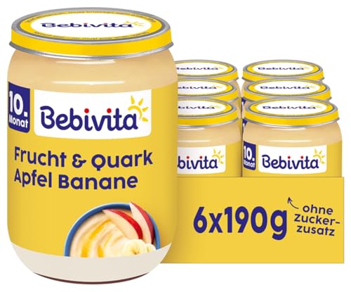 Bebivita Frucht & Joghurt/Quark DUO Apfel-Banane/Quark, 190g 6er Pack (6x190g)