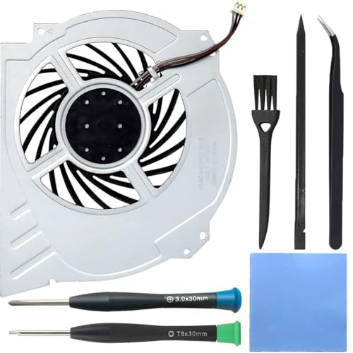 ZHUROUPU Ersatzlüfter für PS4 Pro CUH-7xxx, CPU-Kühlkörper 2500RPM für Play Station 4 Pro mit Pinsel, Pinzette, Thermal Pad, Spudger, PH0 T8 Schraubendreher