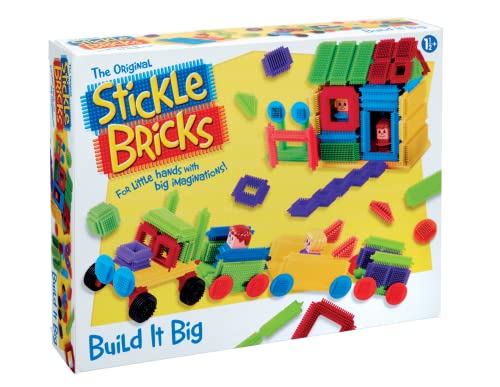 Stickle Bricks großer Baukasten, 84 Teile – Stimulieren Sie Fantasie und motorische Fähigkeiten mit vielseitigem Bauset, Robustes und sicheres Konstruktionsspielzeug für Kinder ab 3 Jahren