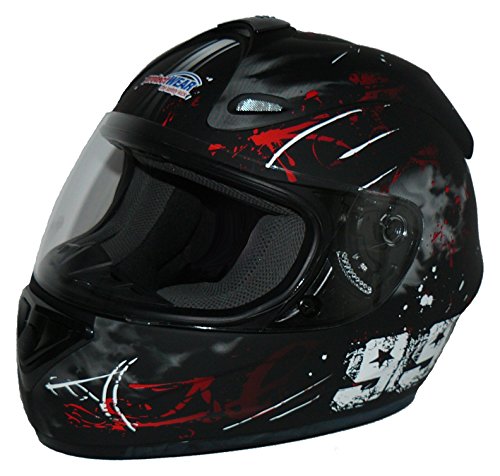 protectWEAR Motorradhelm FS-801-99R schwarz/rot-Gr.M
