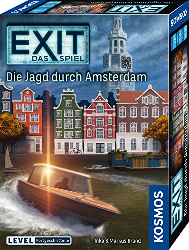 KOSMOS 683696 EXIT - Das Spiel - Die Jagd durch Amsterdam, Level: Fortgeschrittene, Escape Room Spiel, EXIT Game für 1-4 Spieler ab 12 Jahre, EIN einmaliges Gesellschaftsspiel