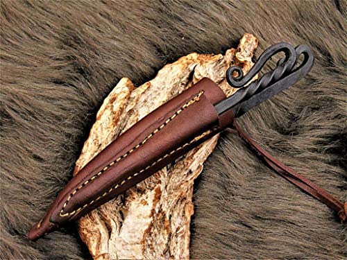 Generisch Mittelalter Messer mit Esspfriem + Scheide; Wikinger; Kelten handgeschmiedet 602EA