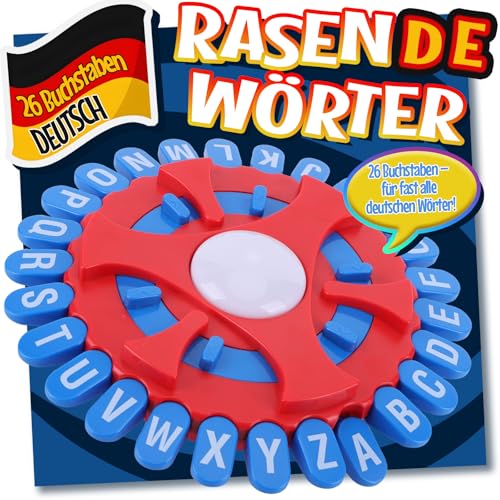 Asslye RASENDE WÖRTER Spiel mit 26 Tasten - Wortspiel Buchstaben Drücken mit Timer, Familienspiele Brettspiele Partyspiele für Kinder und Erwachsene, 2–8 Spieler (26 Tasten)