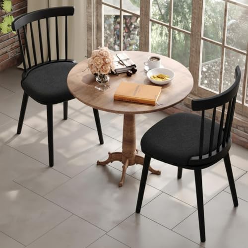 Bekrvio Massivholz Esszimmerstühle 2Er Set,Windsor Stühle Esszimmer-Holzstühle, Verdickte Hplz Beine Küchenstühle Mit Lehne, Moderne Schlichtheit-Polsterstuhl Fü Küche Esszimmer Wohnzimmer