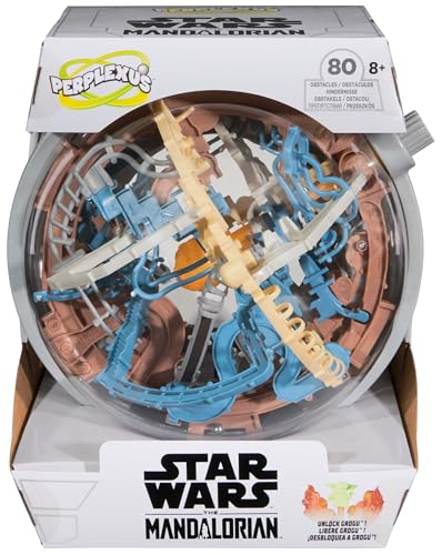 Perplexus – Star Wars, The Mandalorian, 3D-Kugellabyrinth mit 80 Hindernissen aus dem Star Wars Universum, mit Drehknopf, interaktives Spielzeug, für Kinder ab 8 Jahren, Fan-Artikel