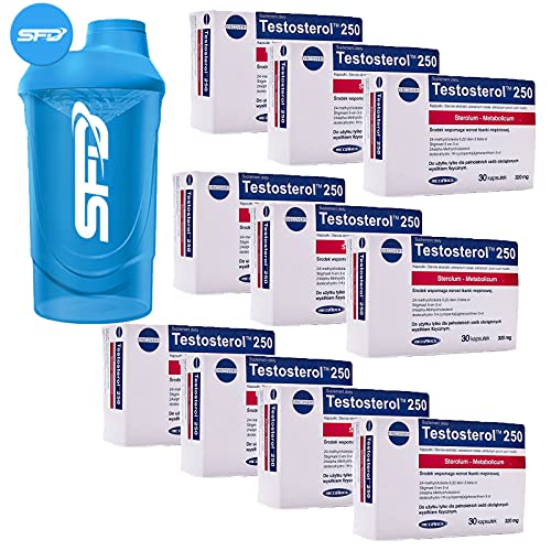 10x Megabol Testosterol 250 inkl. 1x SFD gratis Shaker | 30 Kapseln je Packung (insg. 300 Stück) | Body Building Kraftsport Training Fitness Testosteron (Bundleangebot)