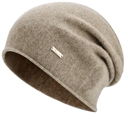 HAMUNI Mütze Damen Herren Australische 100% Wolle - Leichte Slouch Beanie Mütze, Atmungsaktiv Chemo Mütze für 3-Saison (Frühling/Herbst/Winter)