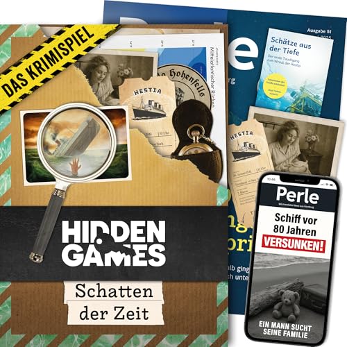 Hidden Games - Schatten der Zeit - Deutsch - Realistisches Krimispiel, spannendes Detektivspiel, Escape Room Spiel